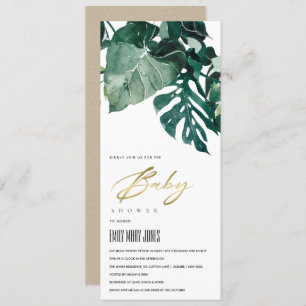 INVITATION FOLIAGE TROPICAL MODERNE MONSTERA BABY SHOWER INVI