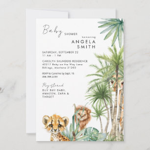 Invitation Folie tropicale Bébés Animaux Baby shower II