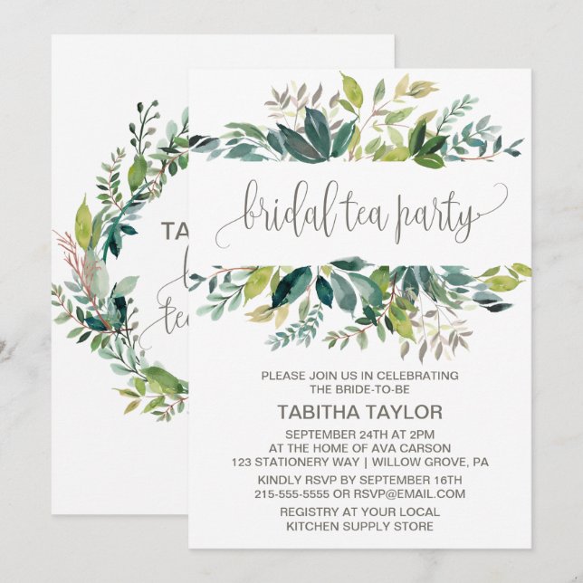 Invitation Folift Bridal Tea Party (Devant / Derrière)