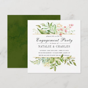 Invitation Folil vert sauvage Folil Mariage d'engagement