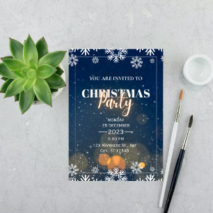 Invitation Folio de vacances avec Fête de Noël étincelante