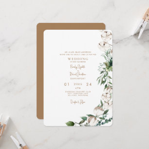 Invitation Folithe & Coton Mariage arrondi moderne or