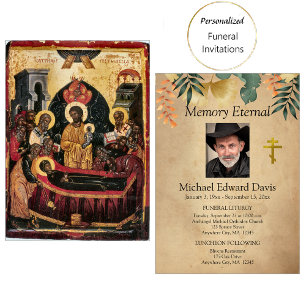 Invitation Folithe d'automne Orthodoxe Christian Funeral