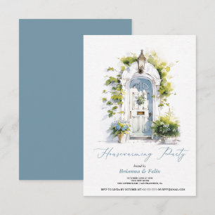 Invitation Follage bleu rustique Green House Party
