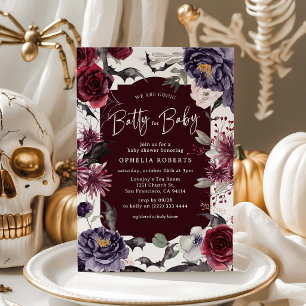 Invitation Folle Florale pour Bébé Fête Prénatale d'Halloween
