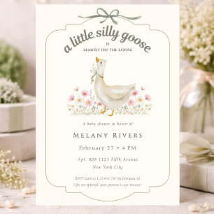 Invitation Folle oie florale en liberté Shower pour bébé Sage