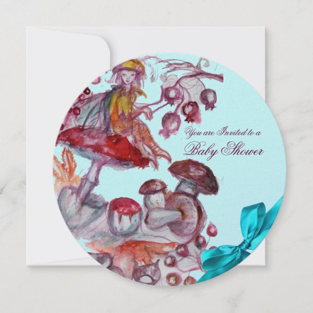 INVITATION FOLLET MAGIQUE, CHAMBRES MUSHROOMS BLUE RIBBON BÉB (Devant)