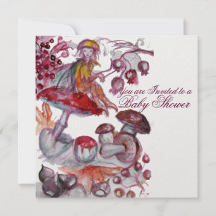 INVITATION FOLLET MAGIQUE DE BABY SHOWER DE CHAMPIGNONS