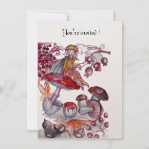 Invitation FOLLET MAGIQUE DE CHAMPIGNONS, Baby shower Imagina
