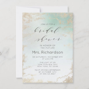 Invitation Fond Abstrait Aqua Ombre avec Parties scintillant