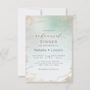 Invitation Fond Abstrait Aqua Ombre avec Parties scintillant