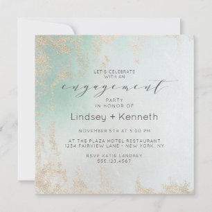 Invitation Fond Abstrait Aqua Ombre avec Parties scintillant