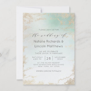 Invitation Fond Abstrait Aqua Ombre avec Parties scintillant