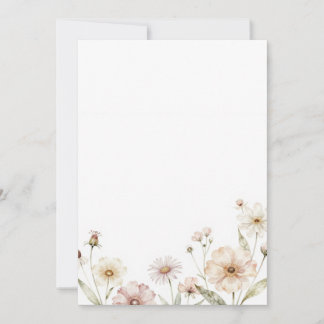 Invitation Fond aquarelle de bordure de fleurs sauvages douce