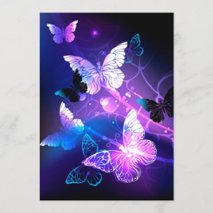Invitation Fond avec papillons de nuit