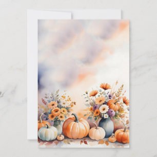 Invitation Fond de citrouilles florales d'automne