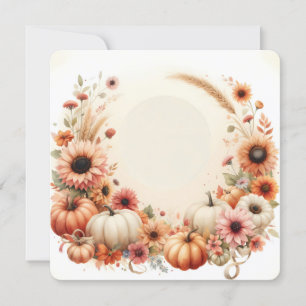 Invitation Fond de citrouilles florales d'automne