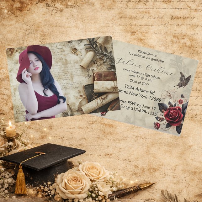 Invitation Fond de collage littéraire et parchemin vintage (Créateur téléchargé)