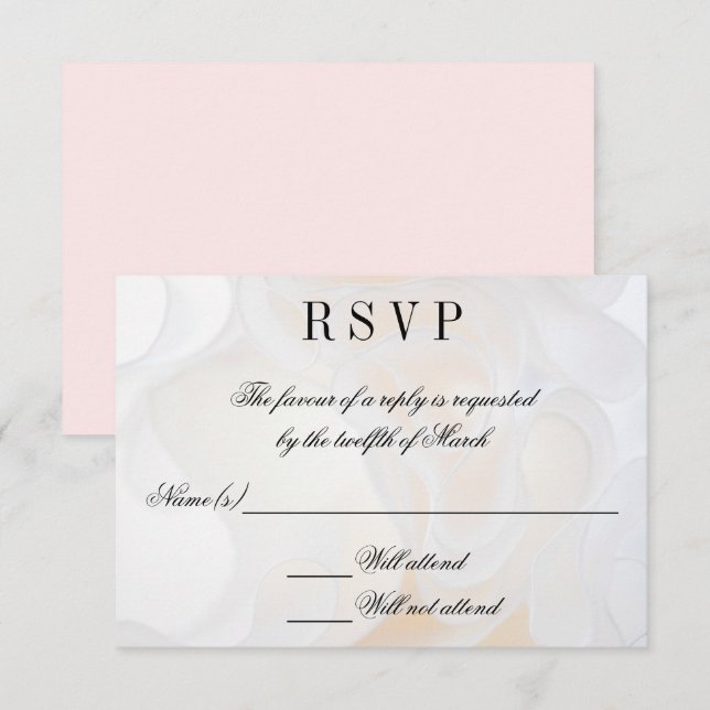 Invitation Fond de robe de mariée - RSVP (Devant / Derrière)