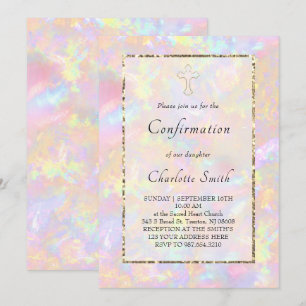 Invitation fond d'opale Confirmation