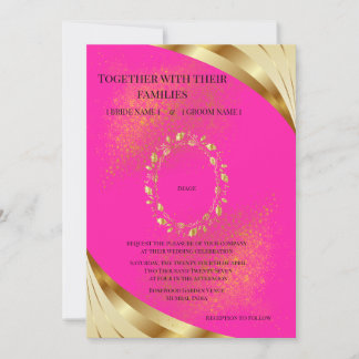 Invitation Fond Douce Rose Conception de Luxe