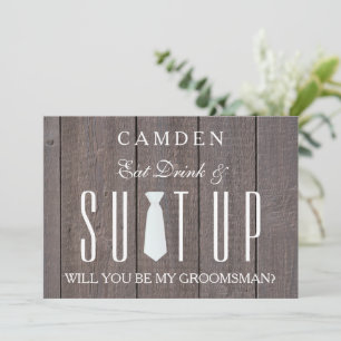 Invitation Fond en bois Tenue de cérémonie Seras-tu mon garço