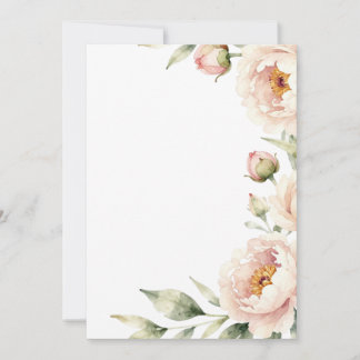 Invitation Fond floral élégant de pivoine rose en aquarelle