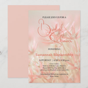 Invitation Fond floral orange pastel pour Baby Shower de mari