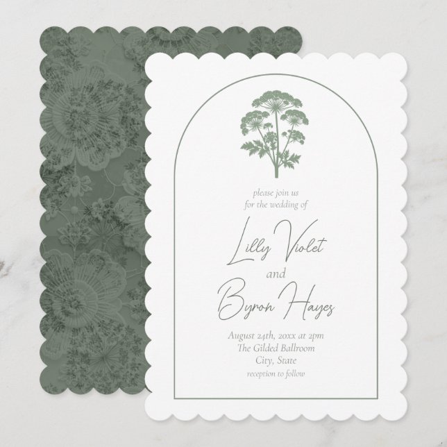 Invitation FONDNESS | Wedding Scalloped Invite (Devant / Derrière)