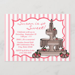 Invitation Fontaine de chocolat Anniversaire