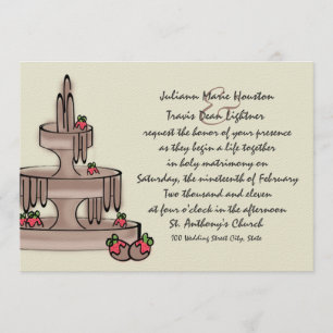 Invitation Fontaine de chocolat et fraises