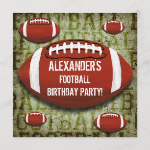 Invitation Football 10e anniversaire de la fête Vintage Green