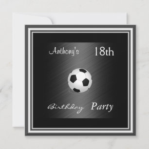 Invitation Football 18e Anniversaire Party argent