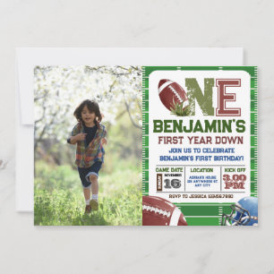 Invitation Football 1ère année photo bas Anniversaire