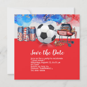 Invitation Football 4 juillet Fête de l'Indépendance Amérique