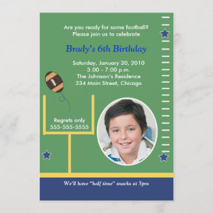 Invitation FOOTBALL All Stars Boys Sports PHOTO Anniversaire