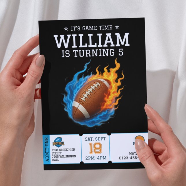 Invitation Football américain Anniversaire Athlète (Créateur téléchargé)