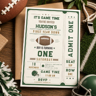 Invitation Football Américain Première Année Down 1er Anniver