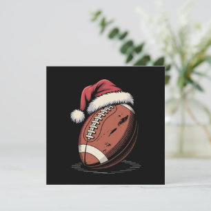 Invitation Football américain Santa Hat Sports Noël