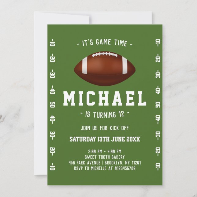 Invitation Football Anniversaire (Devant)