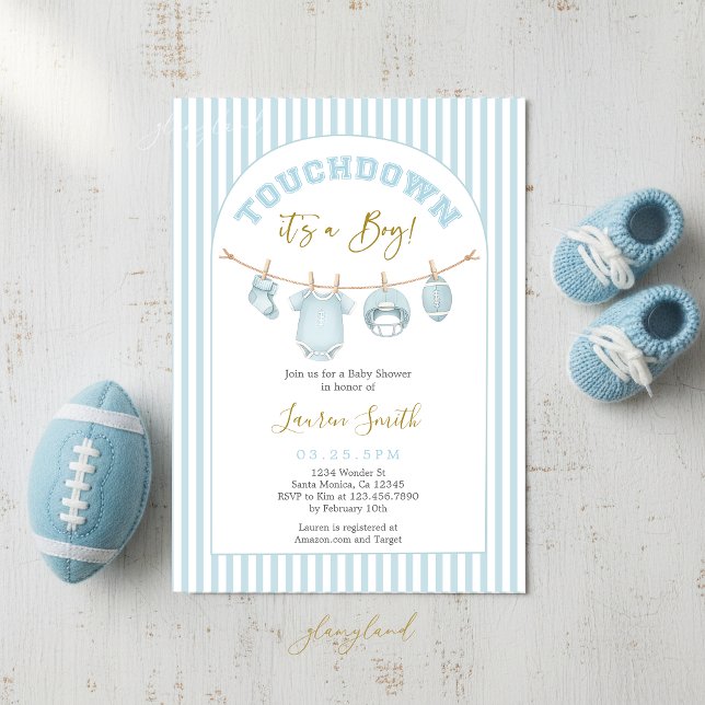 Invitation Football Baby Shower Boy (Créateur téléchargé)