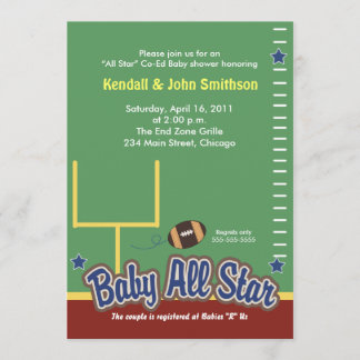 Invitation FOOTBALL Baby Toutes les étoiles Baby shower Invit