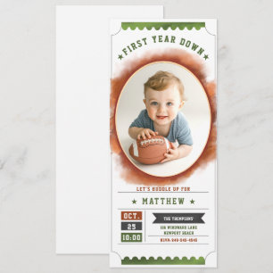 Invitation Football Billet Sports Amusement Photo Boy 1er ann