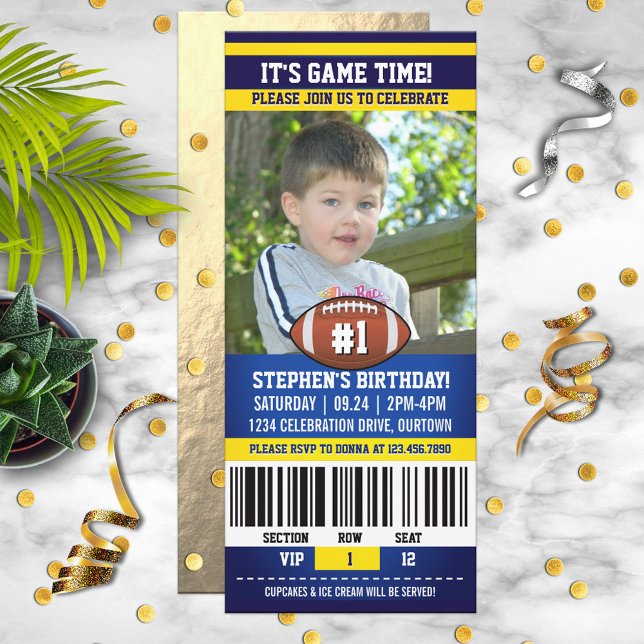 Invitation Football Birthday Photo Template (Créateur téléchargé)