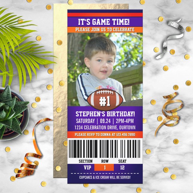 Invitation Football Birthday Photo Template (Créateur téléchargé)