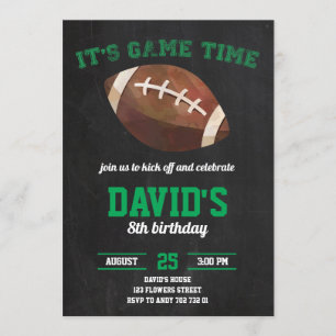 Invitation Football Boy Anniversaire Party Chalkboard Sports