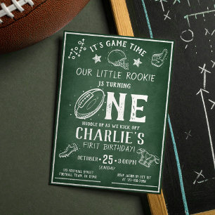 Invitation Football Chalkboard moderne Toutes les étoiles 1er