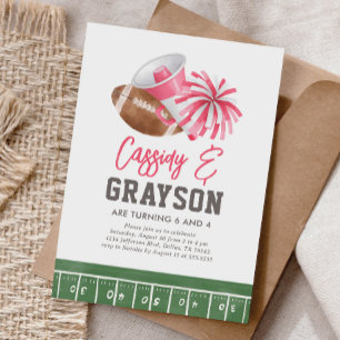 Invitation Football Cheerleader Joint Anniversaire