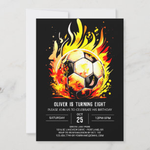 Invitation Football coloré Enfants éditable Anniversaire