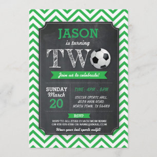 Invitation Football de l'anniversaire DEUX de partie